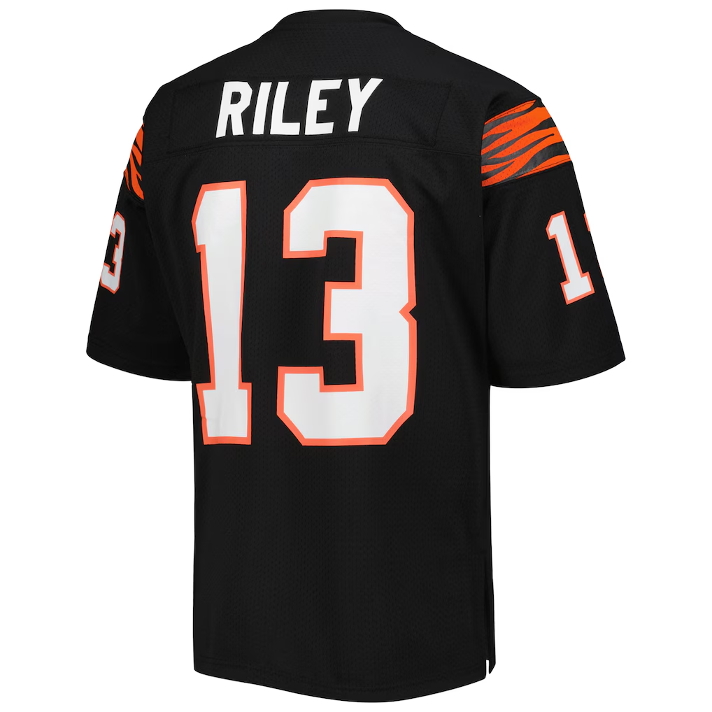 Elroe C.Bengals 1981 #13 Ken Riley Mitchell & Ness Black Authentic Throwback Retired Player Jersey