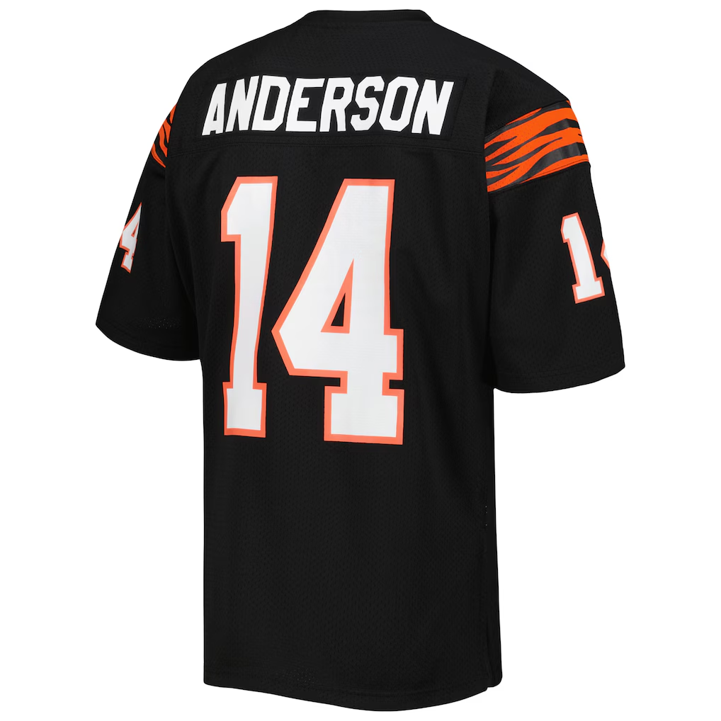 Elroe C.Bengals 1981 #14 Ken Anderson Mitchell & Ness Black Authentic Throwback Retired Player Jersey