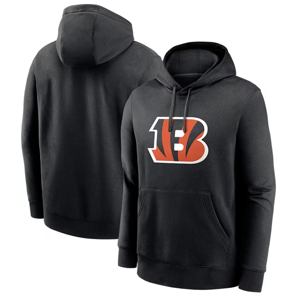 Elroe C.Bengals Black Long Sleeve Hoodie Blank Player Stitched Jerseys