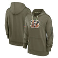 Elroe C.Bengals Olive Salute to Service Performance Pullover Hoodie Limited Blank Player Stitched Jerseys