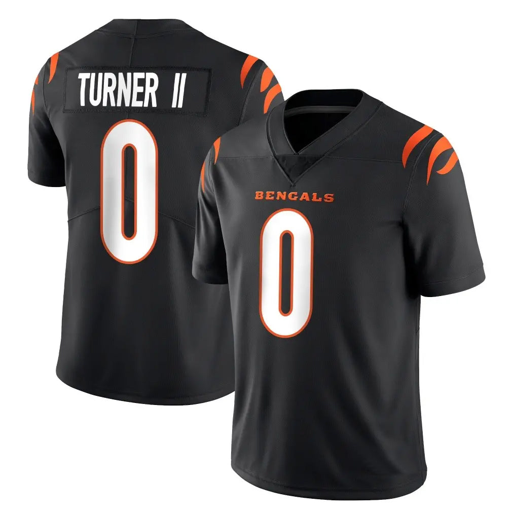 Elroe C.Bengals #0 DJ Turner II Player Black Vapor Untouchable Limited Home Game Stitched Jerseys