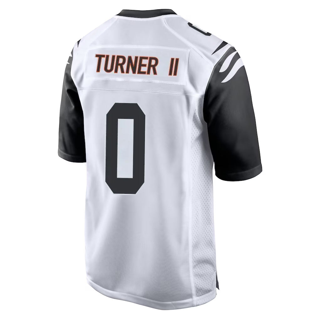 Elroe C.Bengals #0 DJ Turner II Player White Alternate Home Game Stitched Jerseys