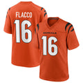 Elroe C.Bengals #16 Joe Flacco Player Orange Home Game Stitched Jerseys