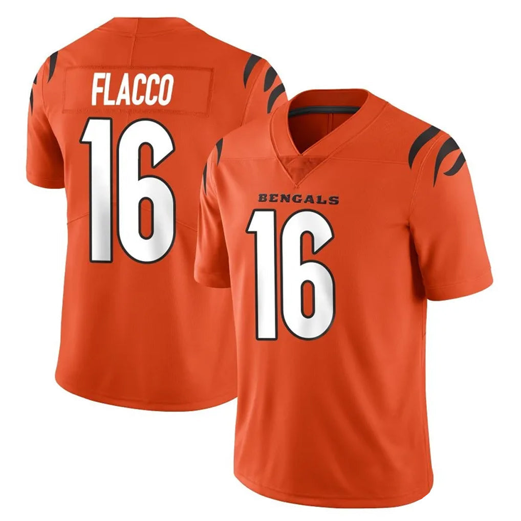 Elroe C.Bengals #16 Joe Flacco Player Orange Vapor Untouchable Limited Home Game Stitched Jerseys
