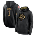 Elroe C.Bengals #1 Ja'Marr Chase Player Black Salute to Service Pullover Hoodies Limited Stitched Jerseys