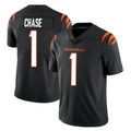 Elroe C.Bengals #1 Ja'Marr Chase Player Black Vapor Untouchable Limited Home Game Stitched Jerseys