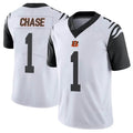 Elroe C.Bengals #1 Ja'Marr Chase Player White Color Rush Vapor Untouchable Limted Home Game Stitched Jerseys