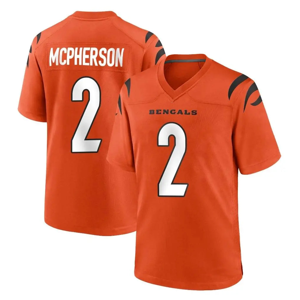 Elroe C.Bengals #2 Evan McPherson Player Orange Home Game Stitched Jerseys