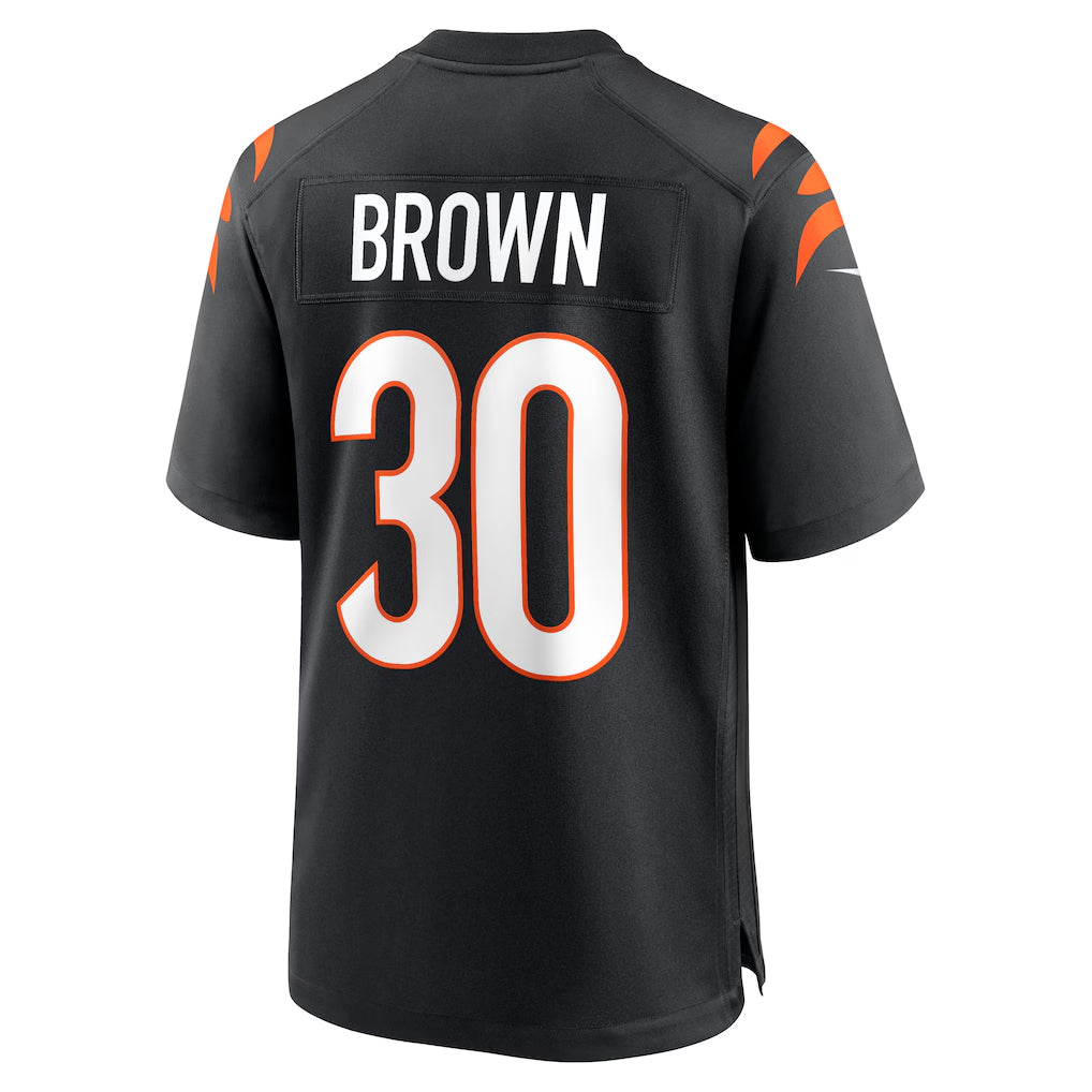 Elroe C.Bengals #30 Chase Brown Player Black Home Game  Stitched Jerseys