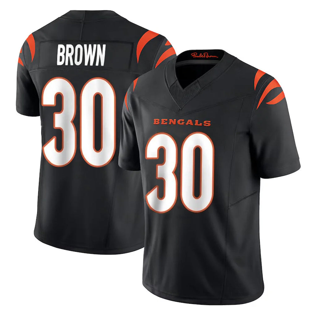 Elroe C.Bengals #30 Chase Brown Player Black Vapor F.U.S.E. Limited Home Game Stitched Jerseys