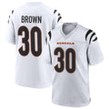 Elroe C.Bengals #30 Chase Brown Player White Home Game Stitched Jerseys