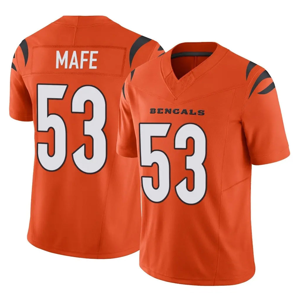 Elroe C.Bengals #53 Boye Mafe Player Orange Vapor F.U.S.E. Limited Home Game Stitched Jerseys