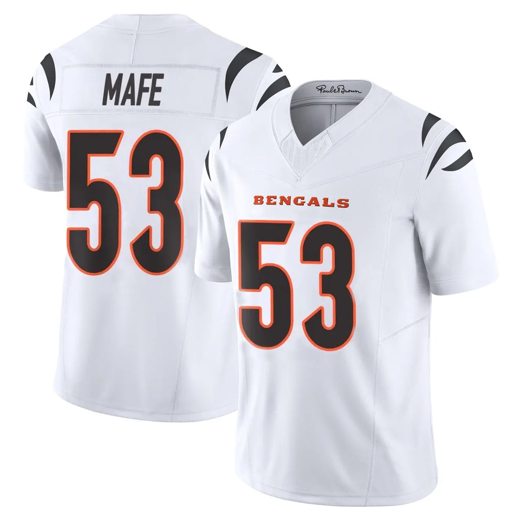 Elroe C.Bengals #53 Boye Mafe Player White Vapor F.U.S.E. Limited Home Game Stitched Jerseys