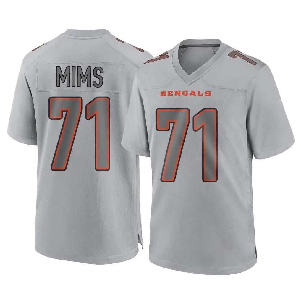Elroe C.Bengals #71 Amarius Mims Player Gray Atmosphere Fashion Game Stitched Jerseys