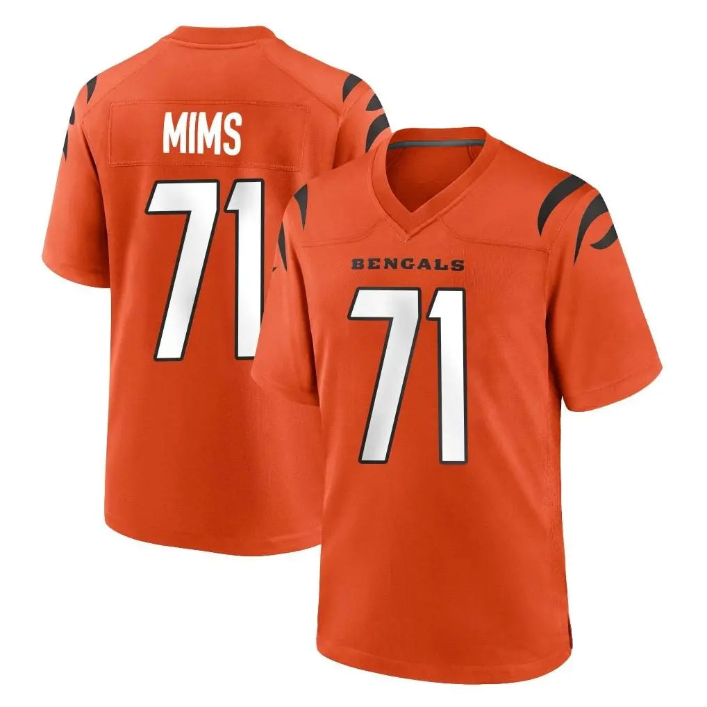 Elroe C.Bengals #71 Amarius Mims Player Orange Home Game Stitched Jerseys