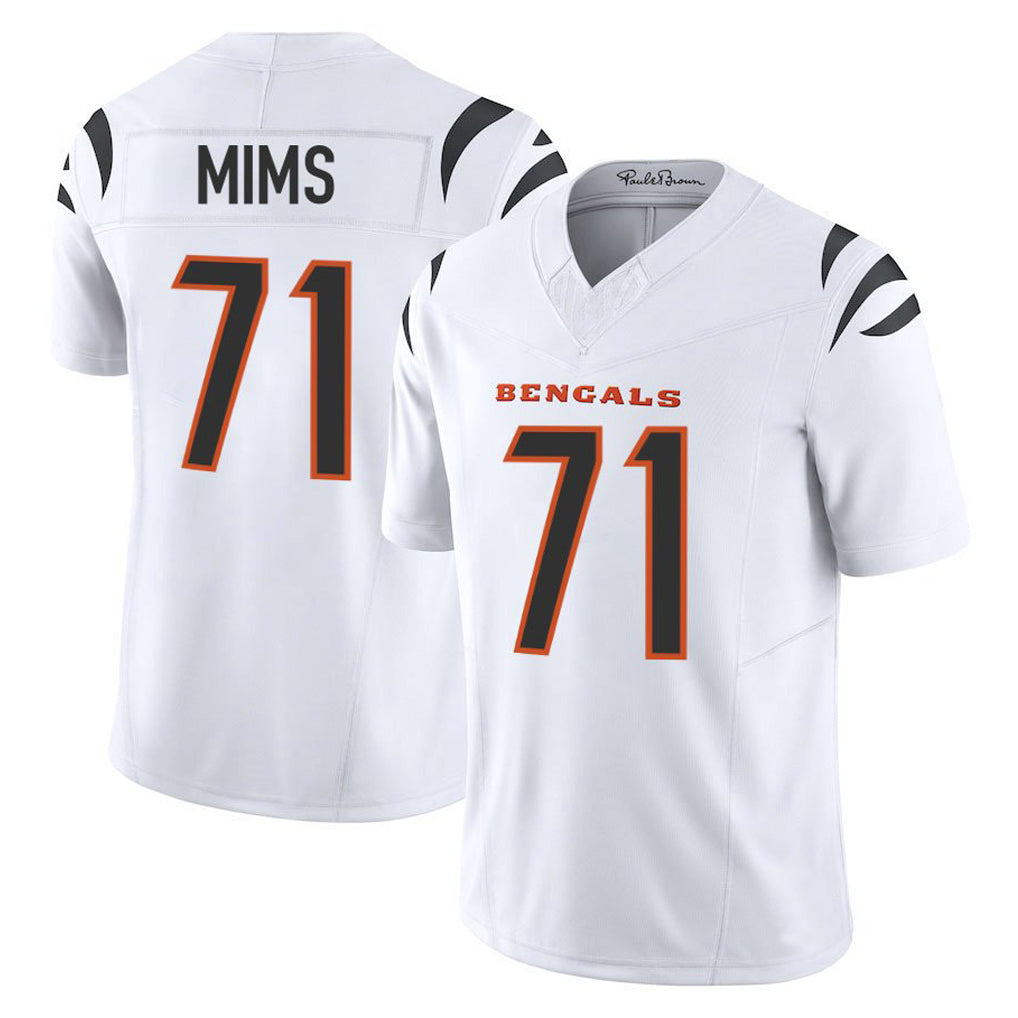 Elroe C.Bengals #71 Amarius Mims Player White Vapor F.U.S.E. Limited Home Game Stitched Jerseys