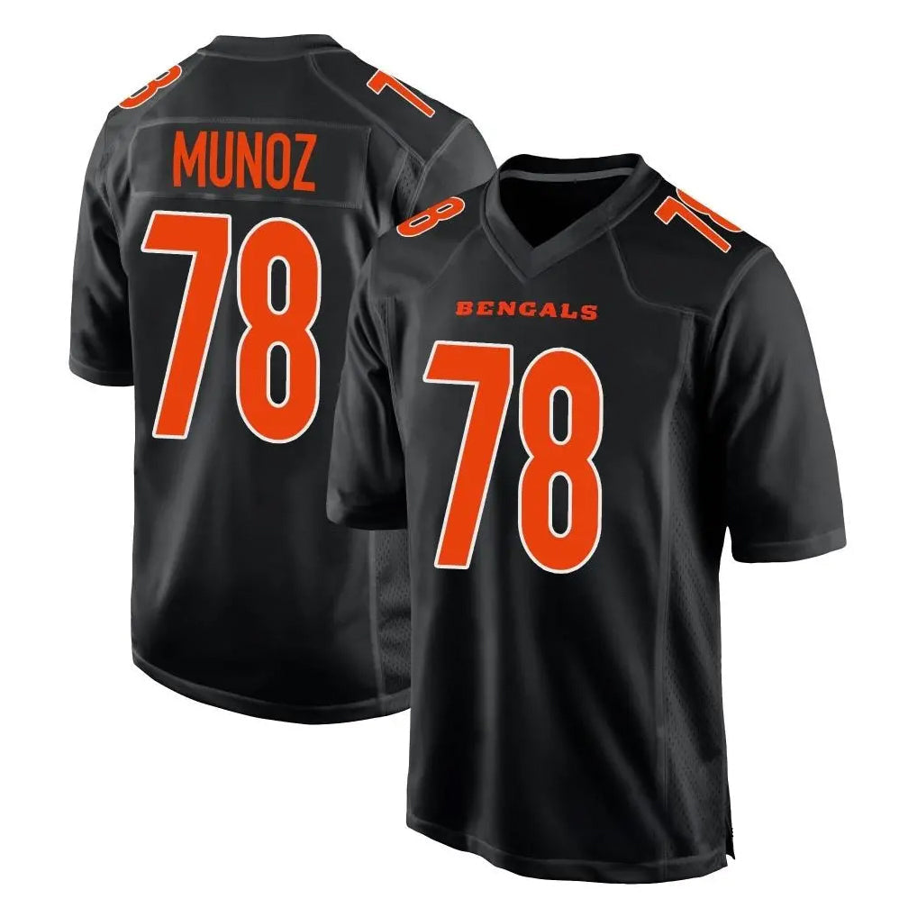 Elroe C.Bengals #78 Anthony Munoz Player Black Fashion Game Stitched Jerseys