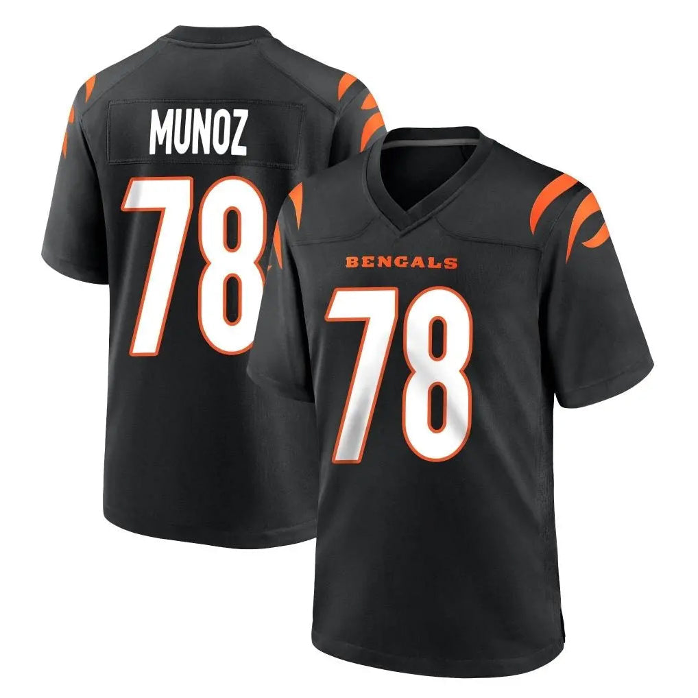 Elroe C.Bengals #78 Anthony Munoz Player Black Home Game Stitched Jerseys
