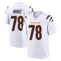 Elroe C.Bengals #78 Anthony Munoz Player White Home Game Stitched Jerseys