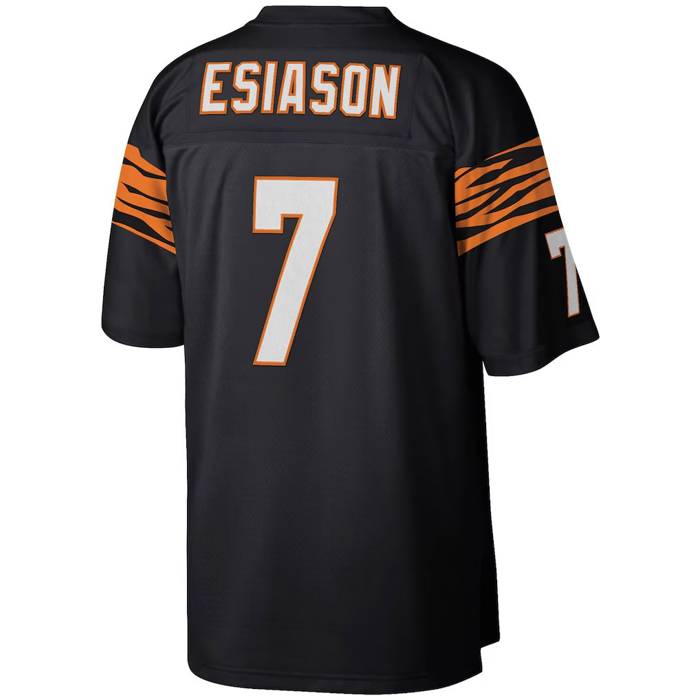 Elroe C.Bengals #7 Boomer Esiason Mitchell & Ness Black Legacy Replica Stitched Jerseys