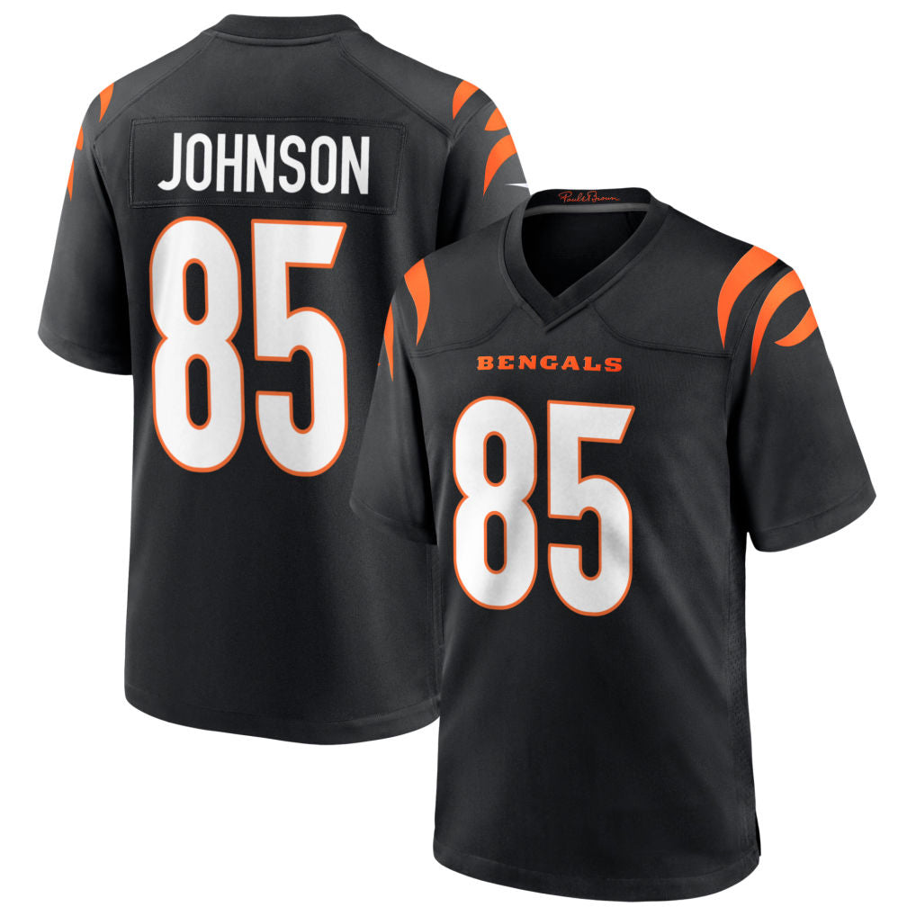 Elroe C.Bengals #85 Chad Johnson Player Black Home Game Stitched Jerseys