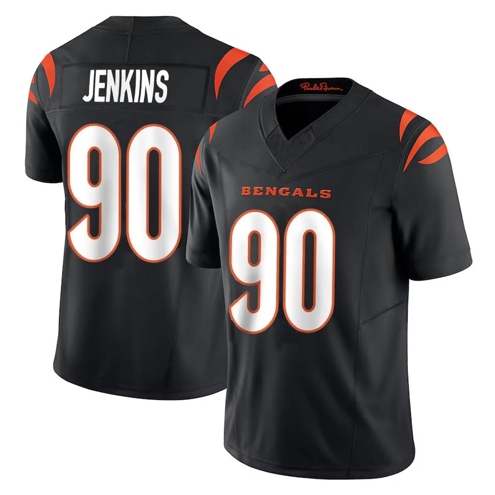 Elroe C.Bengals #90 Kris Jenkins Jr Player Black Vapor F.U.S.E. Limited Home Game Stitched Jerseys