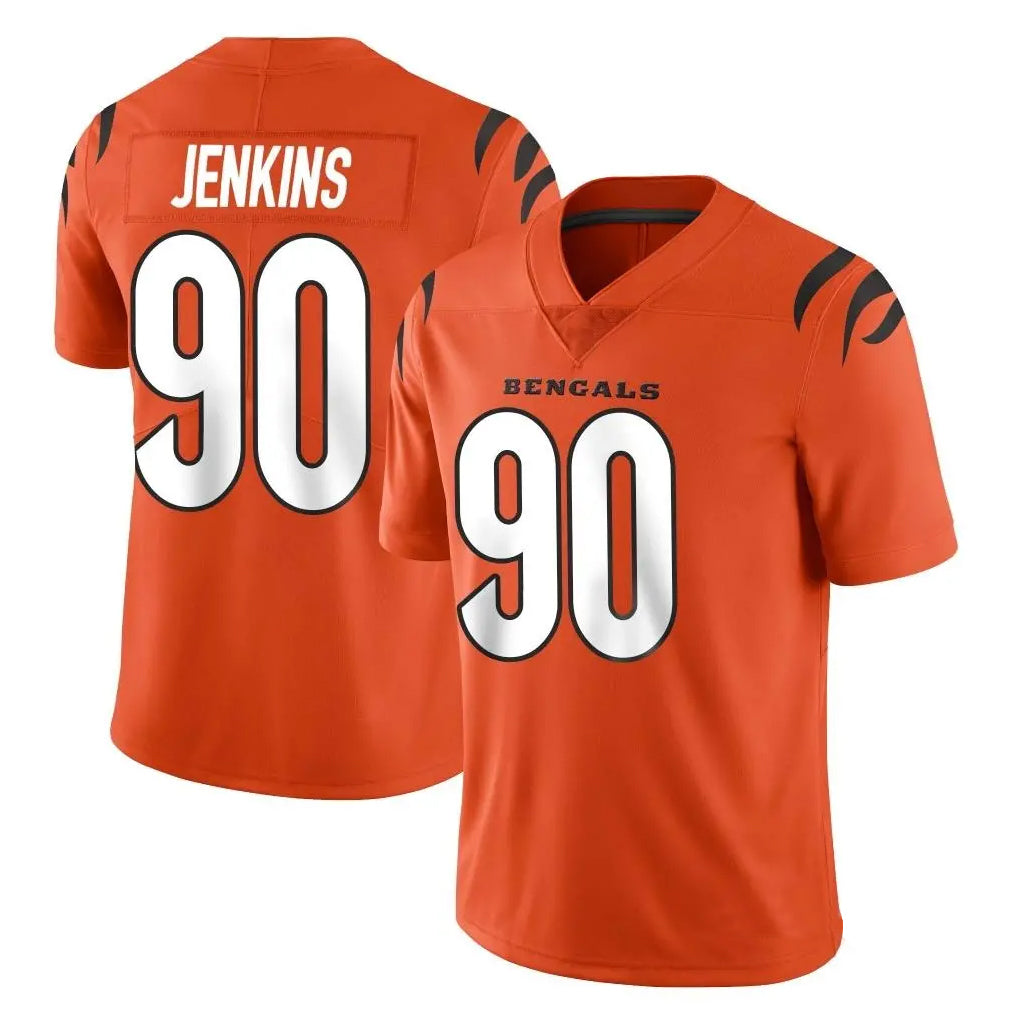 Elroe C.Bengals #90 Kris Jenkins Jr Player Orange Vapor Untouchable Limited Home Game Stitched Jerseys