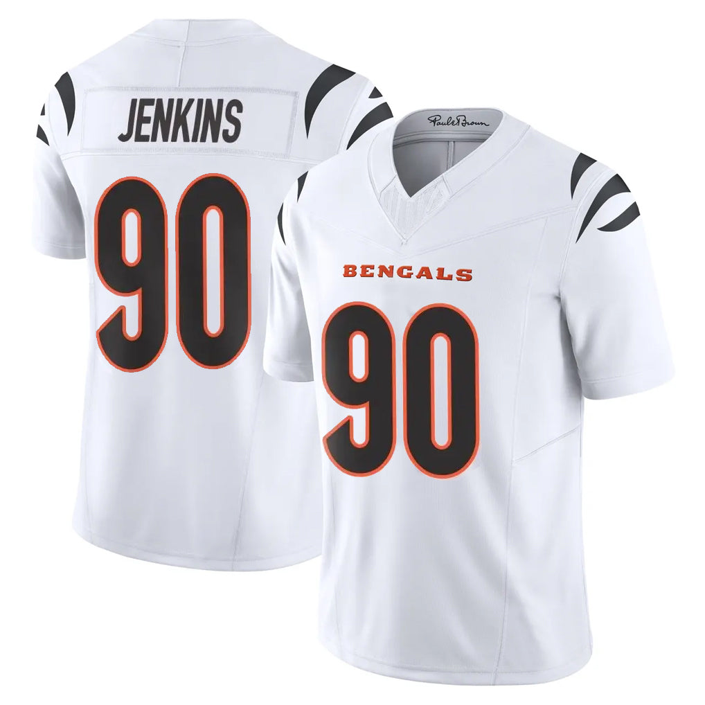 Elroe C.Bengals #90 Kris Jenkins Jr Player White Vapor F.U.S.E. Limited Home Game Stitched Jerseys