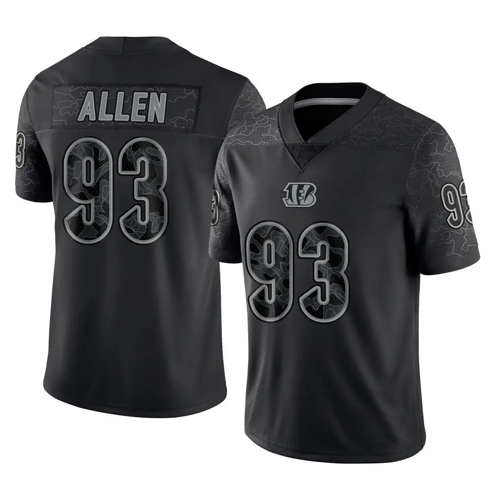 Elroe C.Bengals #93 Jonathan Allen Player Black Reflective Limited Game Stitched Jerseys