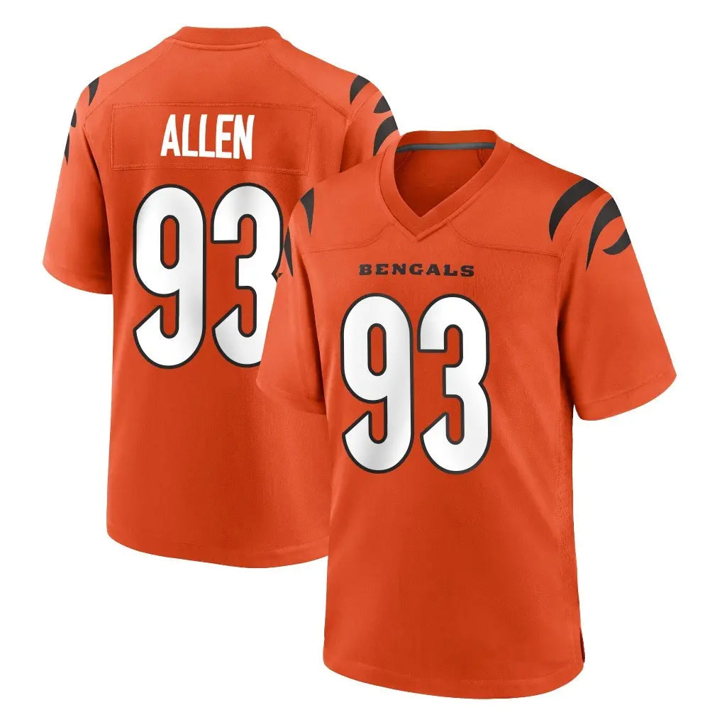 Elroe C.Bengals #93 Jonathan Allen Player Orange Home Game Stitched Jerseys