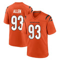 Elroe C.Bengals #93 Jonathan Allen Player Orange Home Game Stitched Jerseys