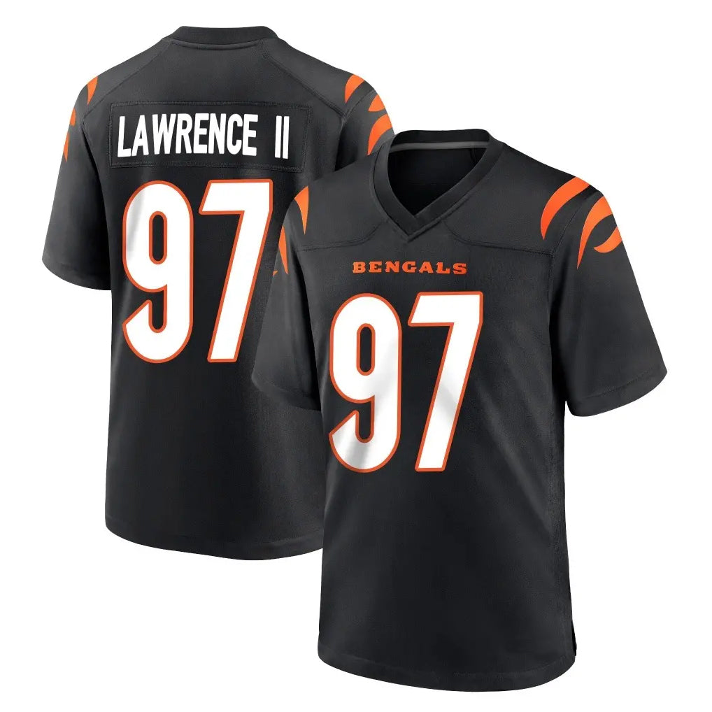 Elroe C.Bengals #97 Dexter Lawrence II Player Black Home Game Stitched Jerseys