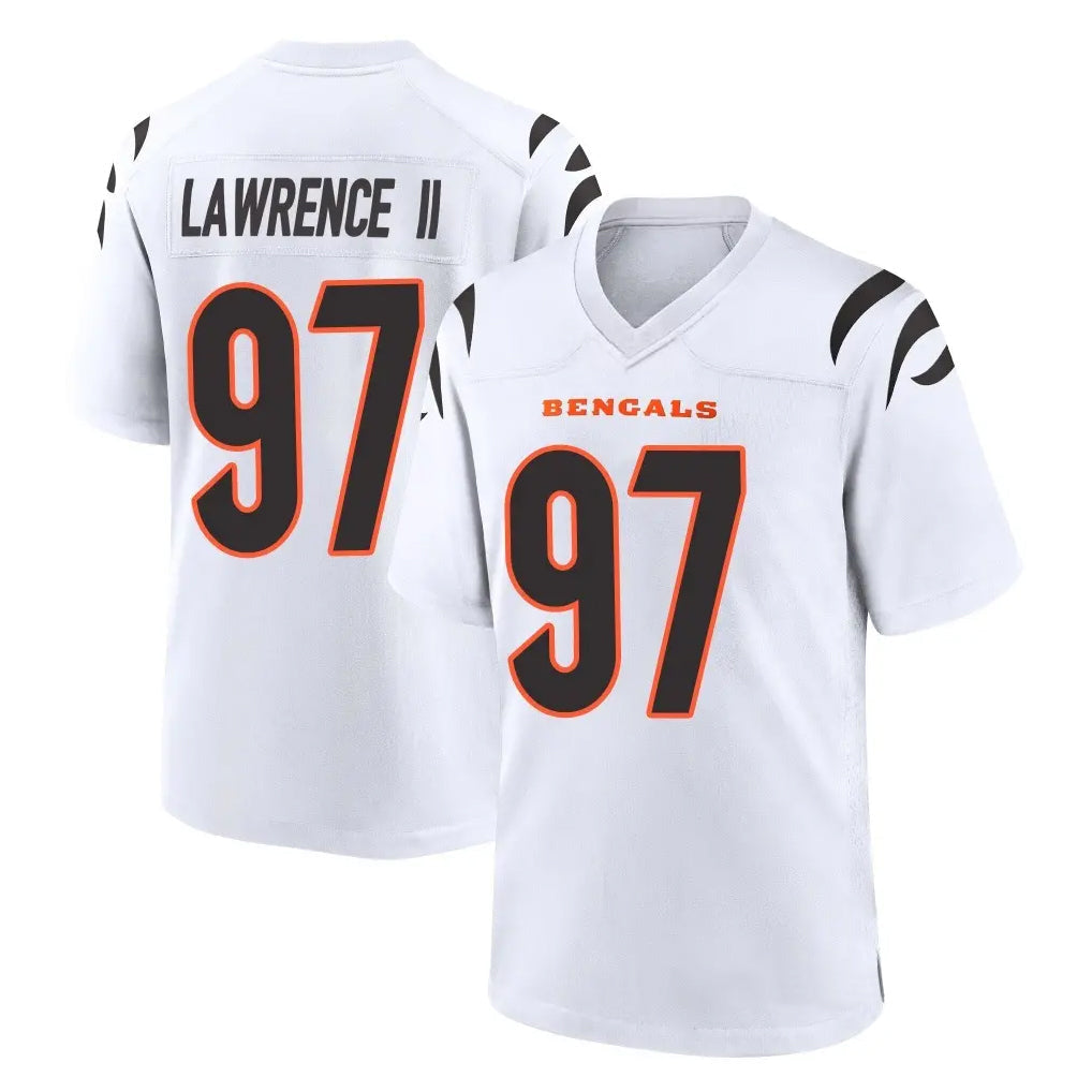 Elroe C.Bengals #97 Dexter Lawrence II Player White Home Game Stitched Jerseys