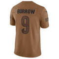 Elroe C.Bengals #9 Joe Burrow Player Brown Salute To Service Limited Stitched Jerseys