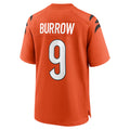 Elroe C.Bengals #9 Joe Burrow Player Orange Home Game Stitched Jerseys