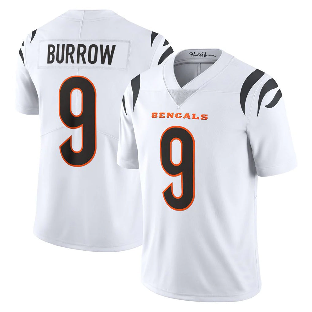 Elroe C.Bengals #9 Joe Burrow Player White Vapor Untouchable Limited Home Game Stitched Jerseys