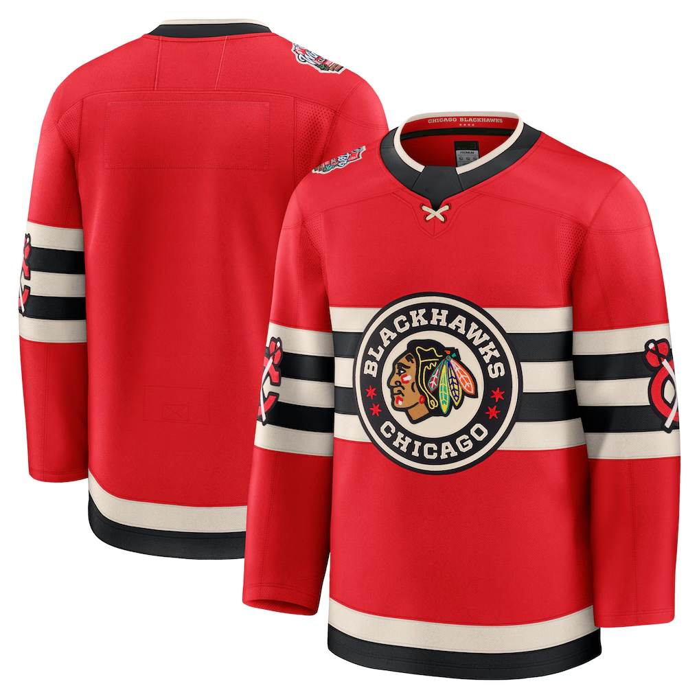 Elroe C.Blackhawks Red 2025 Winter Classic Premium Jerseys