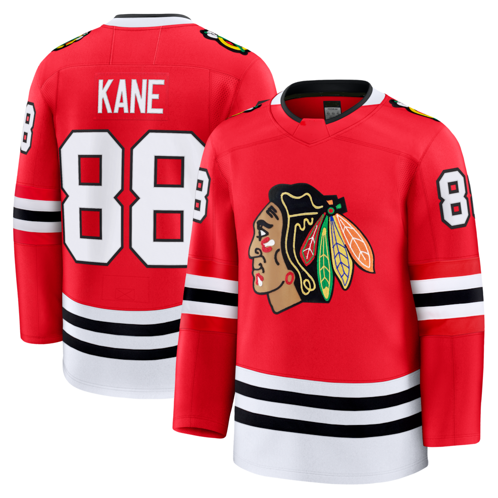 Elroe C.Blackhawks #88 Patrick Kane Red Premium Jerseys