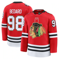 Elroe C.Blackhawks #98 Connor Bedard Red Centennial Premium Player Jerseys