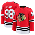 Elroe C.Blackhawks #98 Connor Bedard Red Home Premium Jerseys