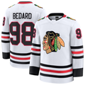 Elroe C.Blackhawks #98 Connor Bedard White Away Premium Jerseys