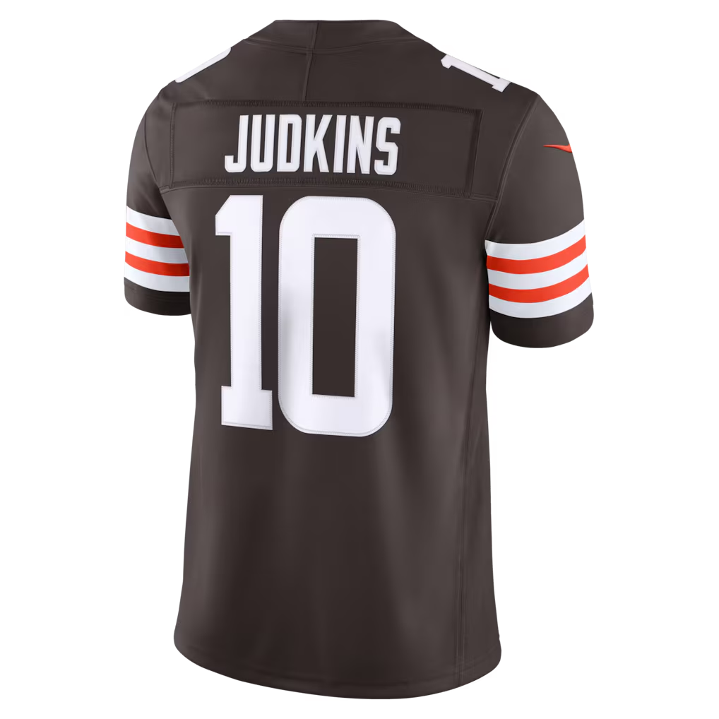 Elroe C.Browns #10 Quinshon Judkins Brown Team Vapor F.U.S.E. Stitched Limited Jerseys
