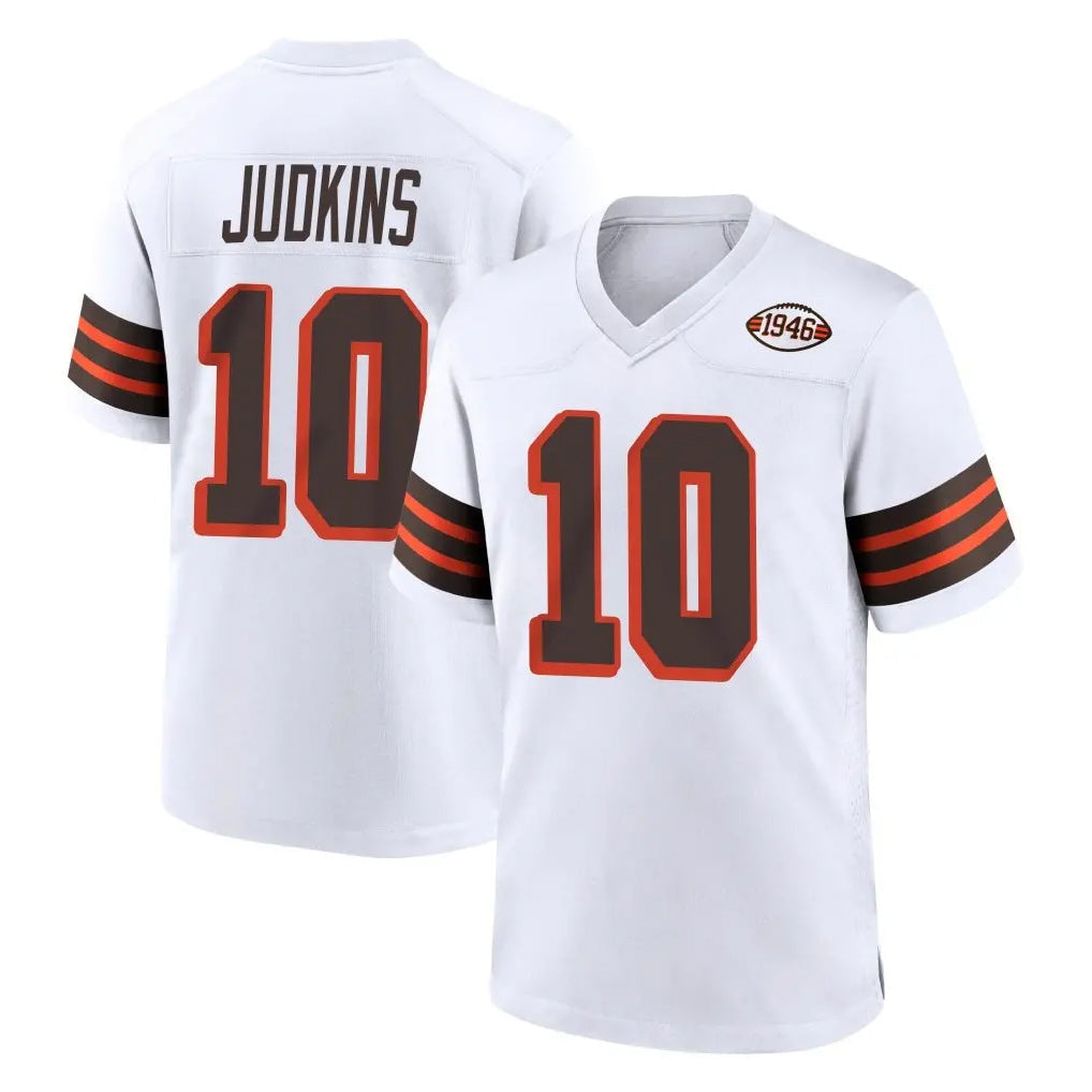 Elroe C.Browns #10 Quinshon Judkins Player White Alternate Home Game Stitched Jerseys