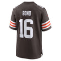 Elroe C.Browns #16 Isaiah Bond Player Brown Home Game Stitched Jerseys