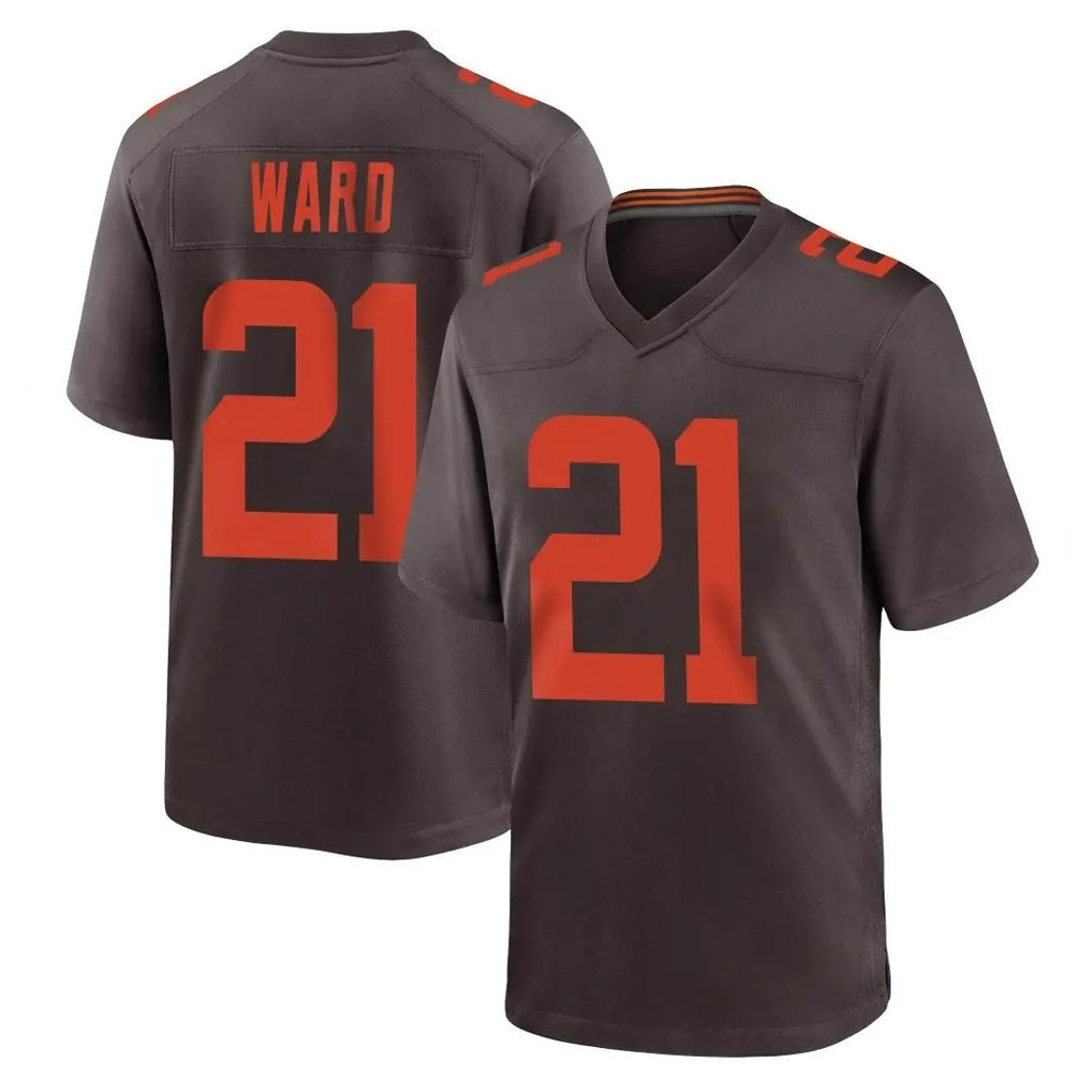 Elroe C.Browns #21 Denzel Ward Player Brown Alternate Home Game Stitched Jerseys