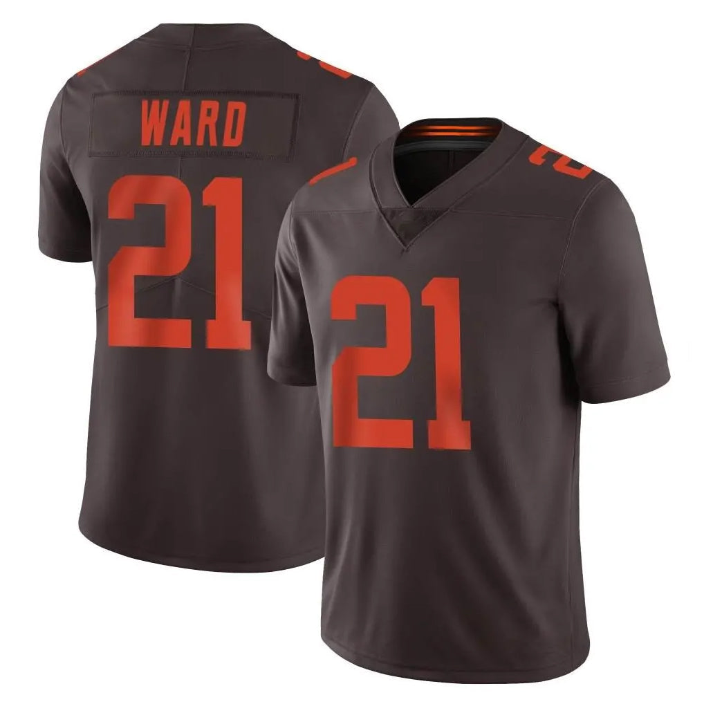 Elroe C.Browns #21 Denzel Ward Player Browns Color Rush Limited Home Game Stitched Jerseys