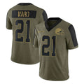 Elroe C.Browns #21 Denzel Ward Player Salute To Service Limited Olive Football Jerseys