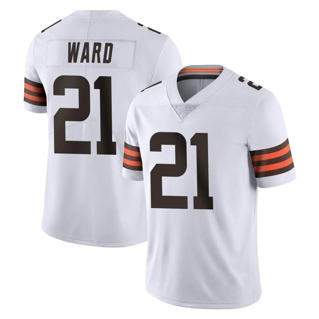 Elroe C.Browns #21 Denzel Ward Player White Vapor Untouchable Limited Home Game Stitched Jerseys