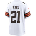 Elroe C.Browns #21 Denzel Ward White Game Stitched Jerseys