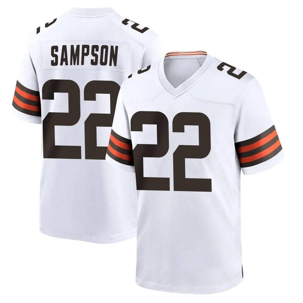 Elroe C.Browns #22 Dylan Sampson Player White Home Game Stitched Jerseys